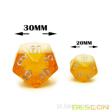 Conjunto de dados de cerveja de grandes dimensões da Bescon, Novelty 7pcs Beerdice Polyedral D&amp;D DND DICE Conjunto de 7pcs; Conjunto Jumbo Oktoberfest